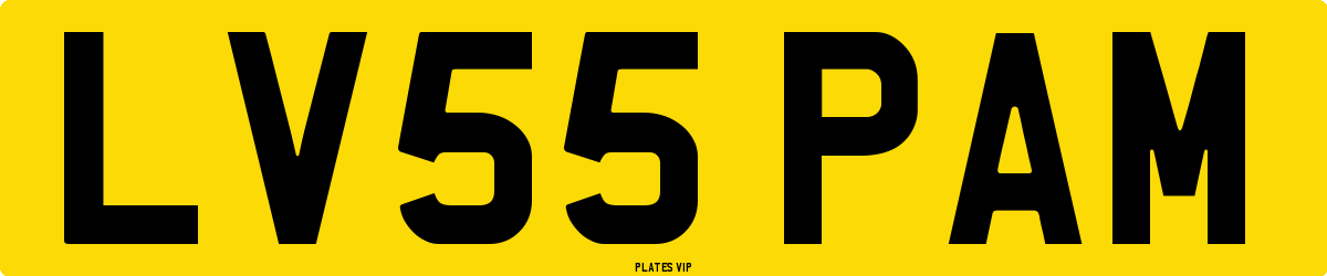 LV55 PAM Number Plate