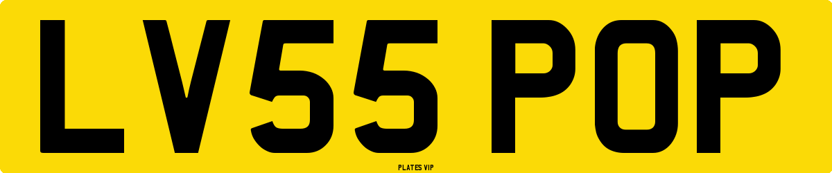 LV55 POP Number Plate