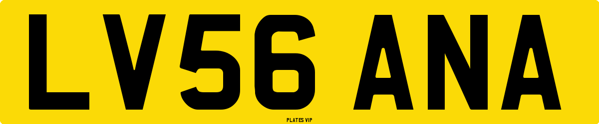 LV56 ANA Number Plate