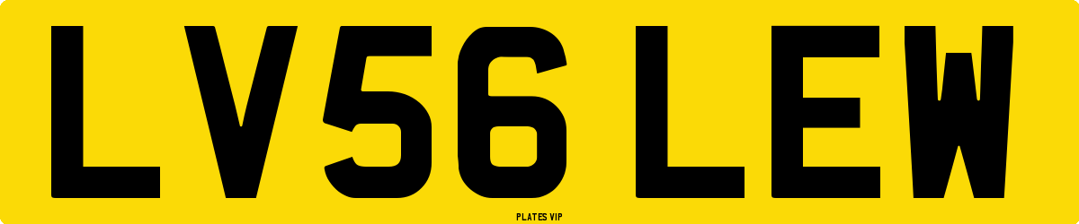 LV56 LEW Number Plate