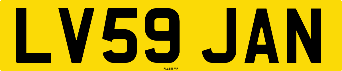 LV59 JAN Number Plate