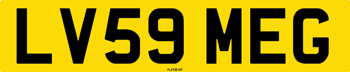 LV59 MEG Number Plate