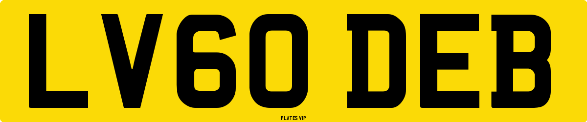 LV60 DEB Number Plate