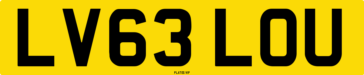 LV63 LOU Number Plate