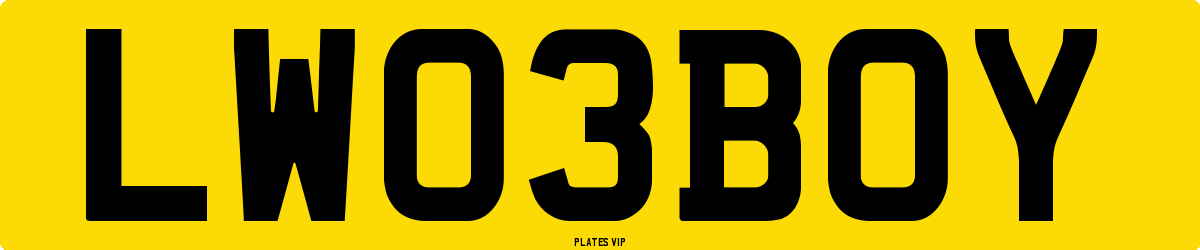LW 03 BOY Number Plate