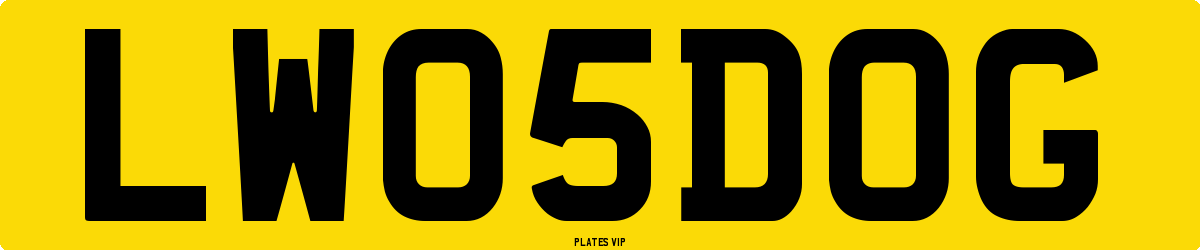 LW 05 DOG Number Plate