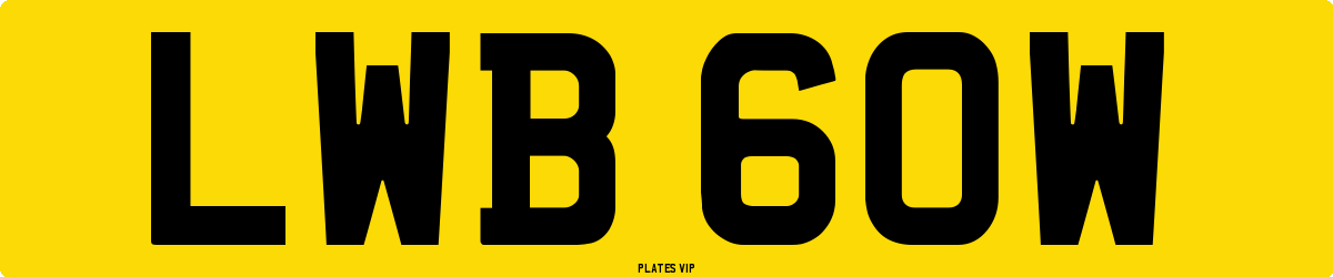 LWB 60W Number Plate