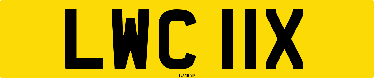 LWC 11X Number Plate