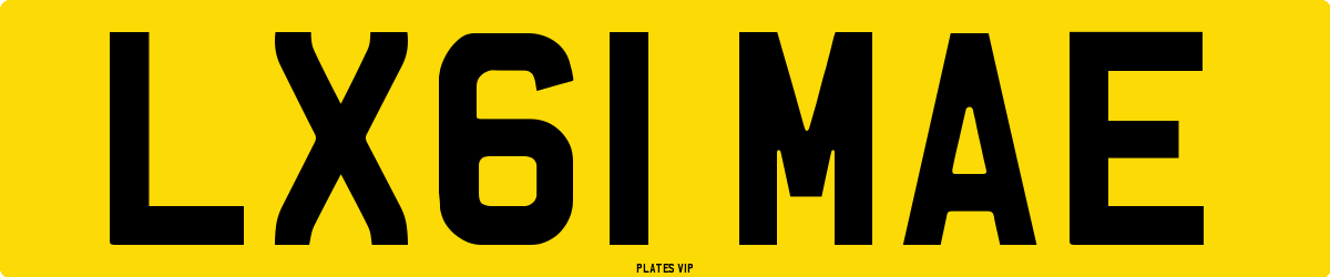 LX61 MAE Number Plate