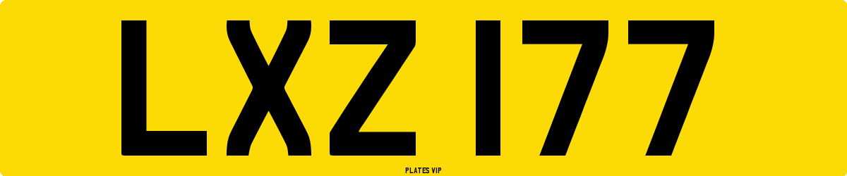 LXZ 177 Number Plate