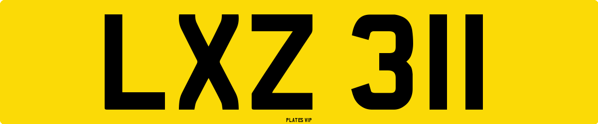 LXZ 311 Number Plate