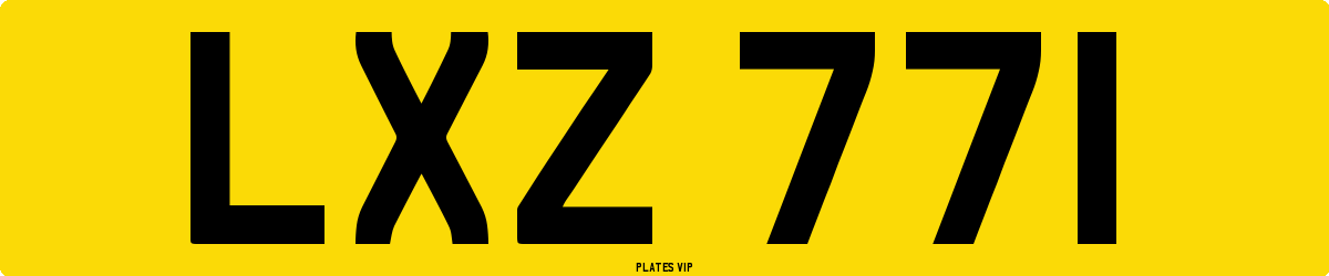 LXZ 771 Number Plate