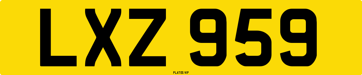 LXZ 959 Number Plate