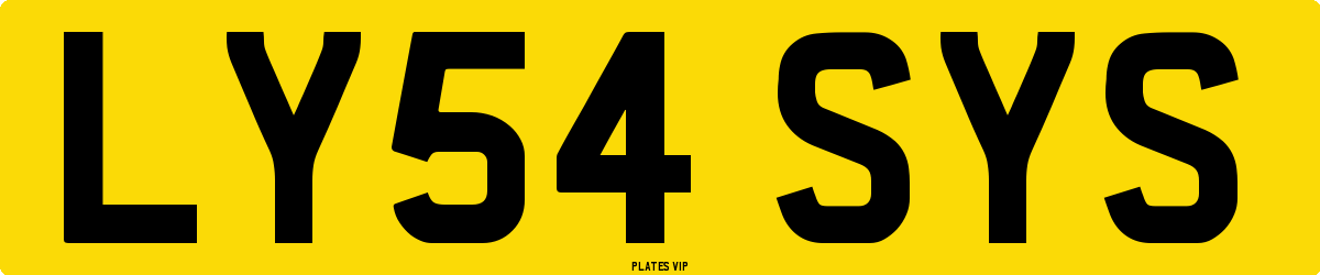 LY54 SYS Number Plate