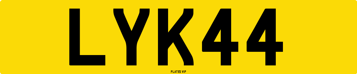 LYK44 Number Plate