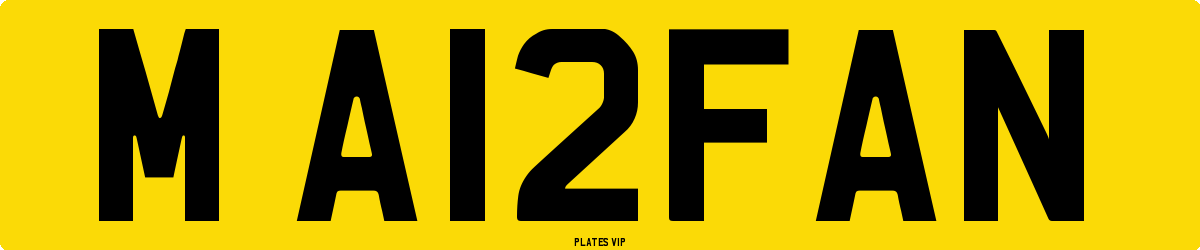 M A12FAN Number Plate