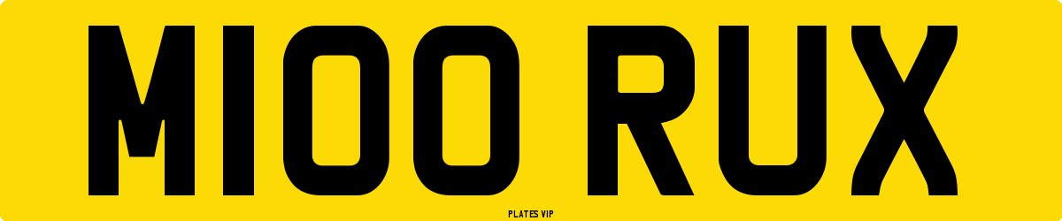 M100 RUX Number Plate