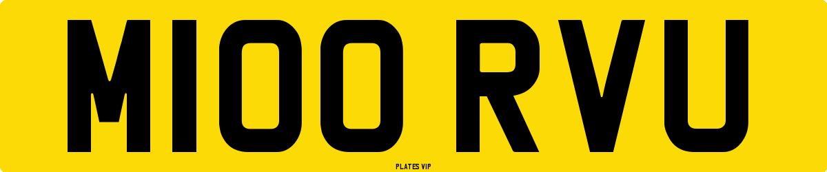 M100 RVU Number Plate