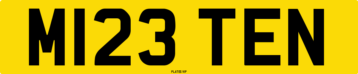 M123 TEN Number Plate