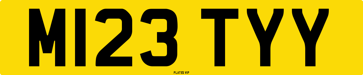 M123 TYY Number Plate