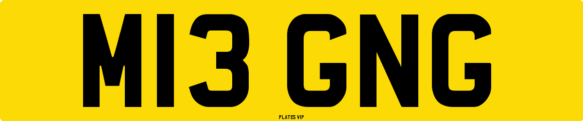 M13 GNG Number Plate