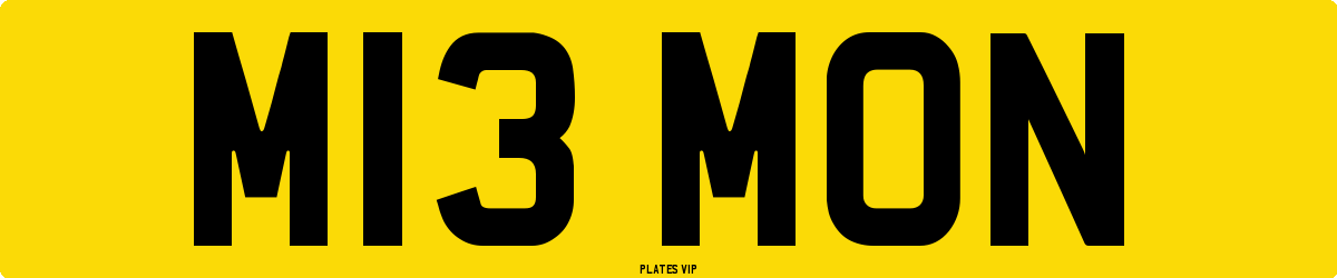 M13 MON Number Plate