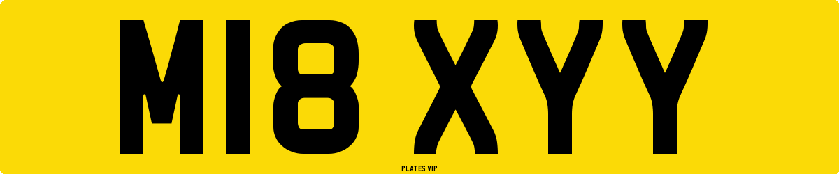 M18 XYY Number Plate