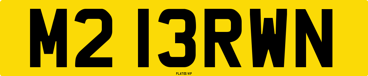 M2 13RWN Number Plate