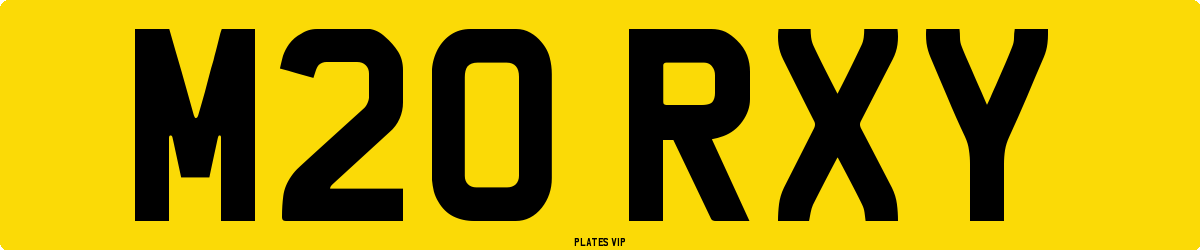 M20 RXY Number Plate