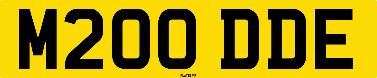 M200 DDE Number Plate