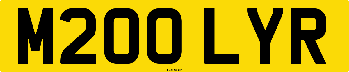 M200 LYR Number Plate