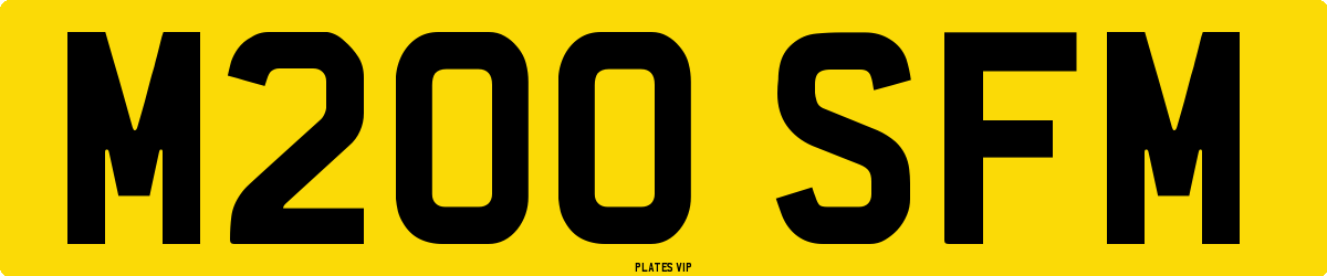 M200 SFM Number Plate