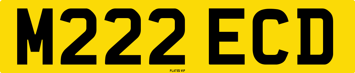 M222 ECD Number Plate