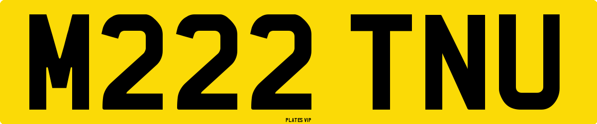 M222 TNU Number Plate