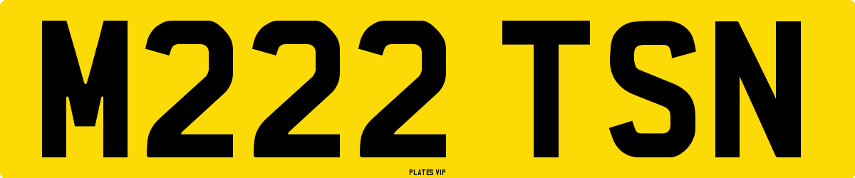 M222 TSN Number Plate