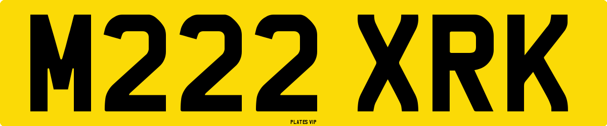 M222 XRK Number Plate