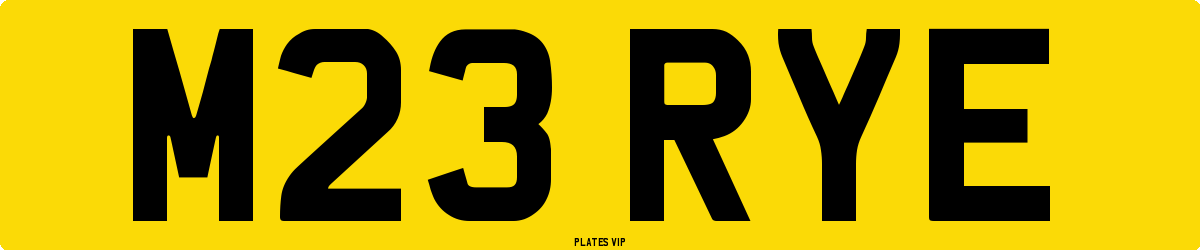 M23 RYE Number Plate