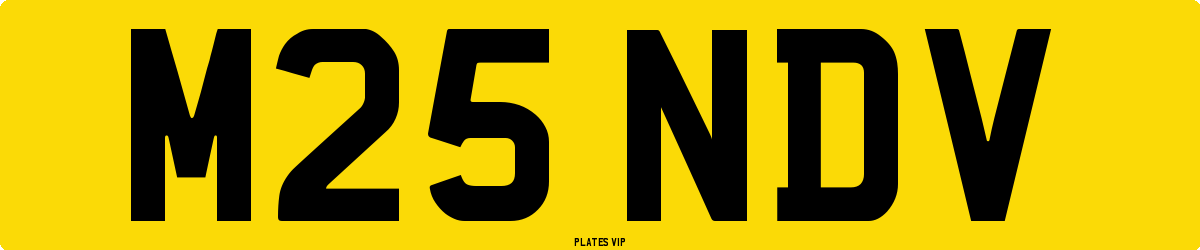 M25 NDV Number Plate