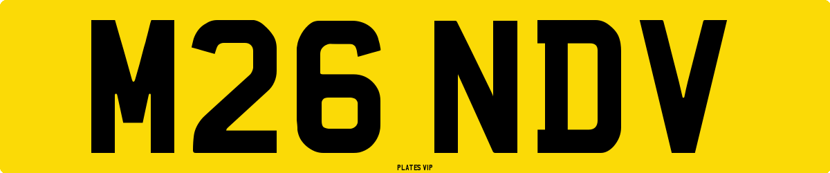 M26 NDV Number Plate