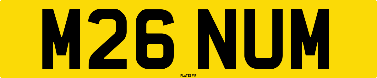 M26 NUM Number Plate