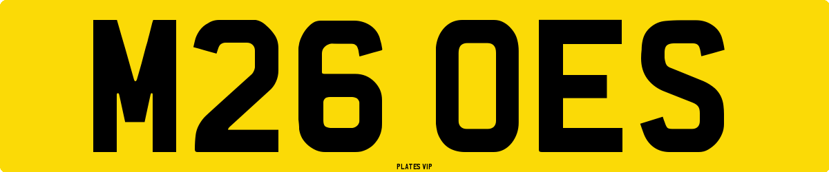 M26 OES Number Plate