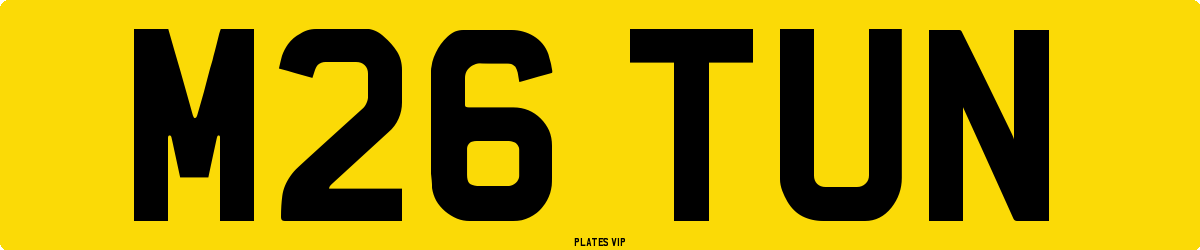M26 TUN Number Plate