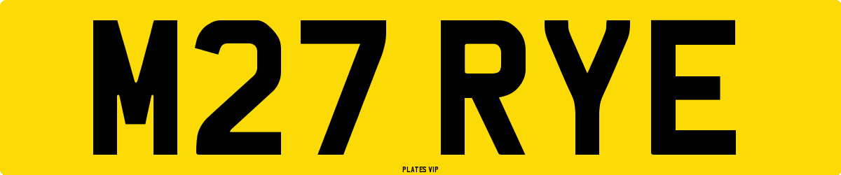 M27 RYE Number Plate