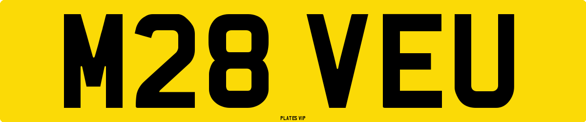 M28 VEU Number Plate