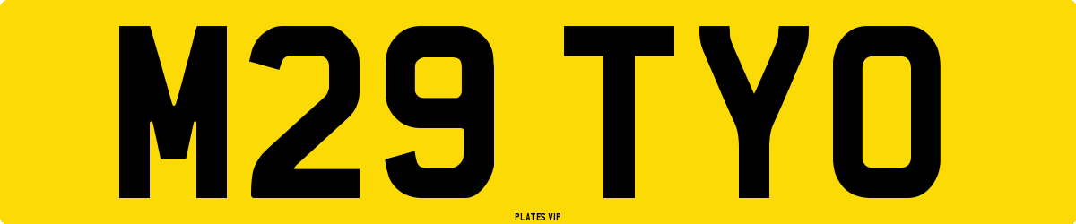 M29 TYO Number Plate