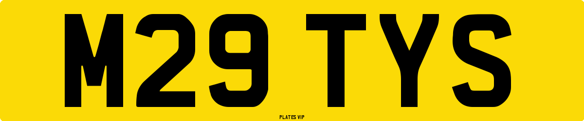 M29 TYS Number Plate