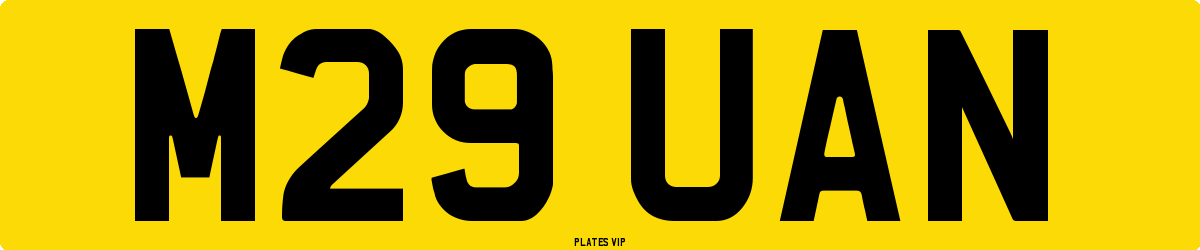 M29 UAN Number Plate