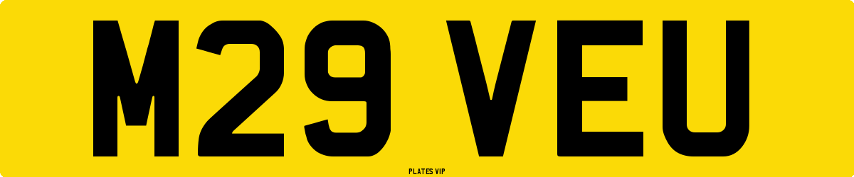 M29 VEU Number Plate