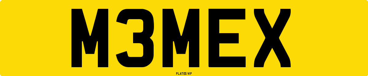 M3 ME X Number Plate