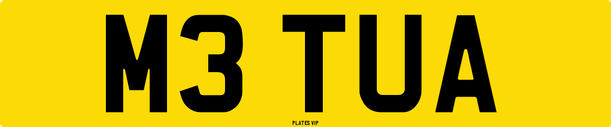 M3 TUA Number Plate
